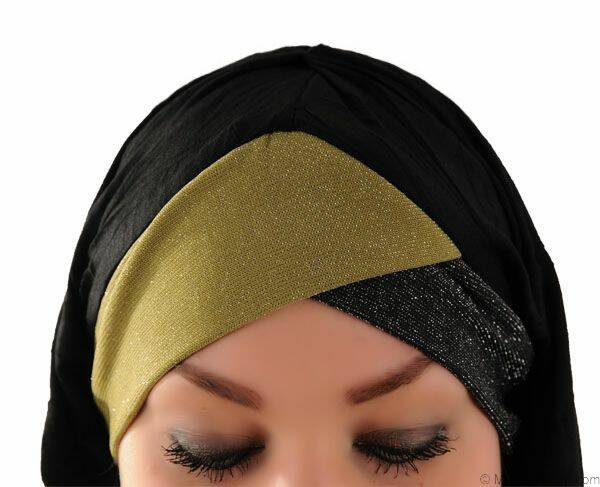 Kuwaiti Hijab Cap lurex grey--yellow, 5,90 € - Muslim Shop 