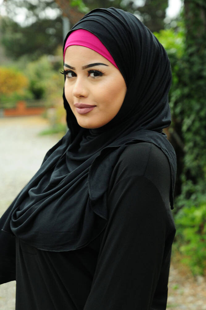  Hijab Jersey  XL 200cm X 85cm schwarz 11 90  Muslim 