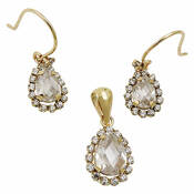 Set, Ohrhaken/Anhänger, 9Kt GOLD