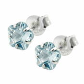 Stecker, Zirkonia aqua, Silber 925