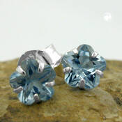 Stecker, Zirkonia aqua, Silber 925
